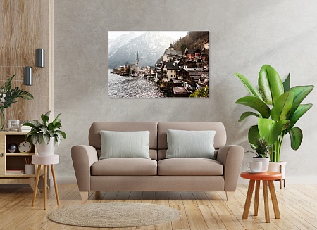 Картина на стену - "Гальштат" / картина на холсте интерьерная / пано 60 х 40 см