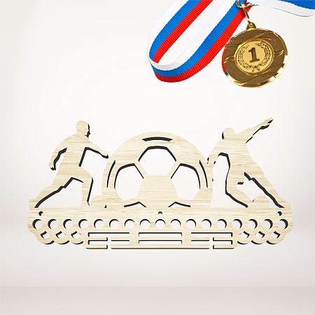 Медальница спортивная "ФУТБОЛ" / держатель для наград / фанера 3 мм / 46 х 23 см / ECO ТОВАР
