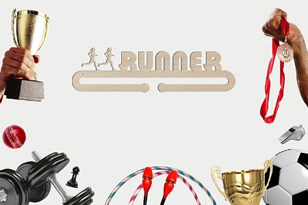 Медальница спортивная "Runner" / держатель для наград / 50 х 13,7  х 0,3 см / ECO ТОВАР