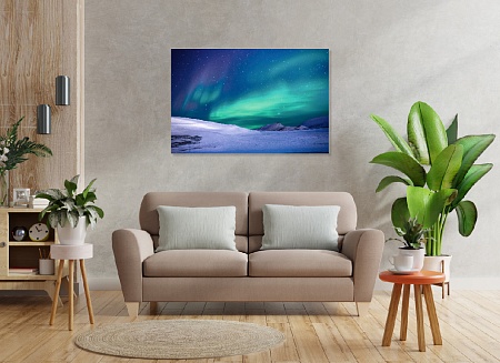 Картина на стену "Арктический вечер" на холсте интерьерная / пано 60 х 40 см