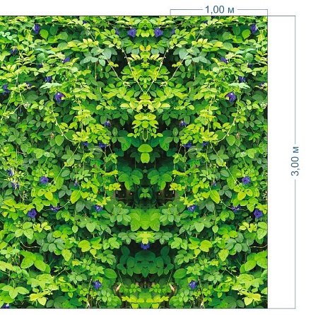 Фотосетка для забора и фасада 1 пг/м ( 3х1 м) , без люверсов / Зелень с цветами