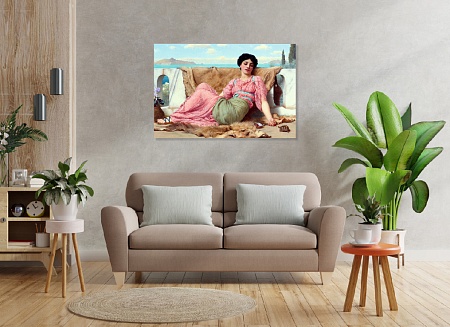 Картина на стену Годвард Джон Уильям Тихий любимец / картина на холсте интерьерная / пано 60 х 40 см