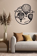Панно настенное из дерева "Воздушные шары" 50см / декор для дома