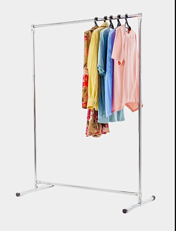 Вешалка напольная для одежды хромированная 150 см х 180 см стенд для магазина торговое оборудование гардеробная система