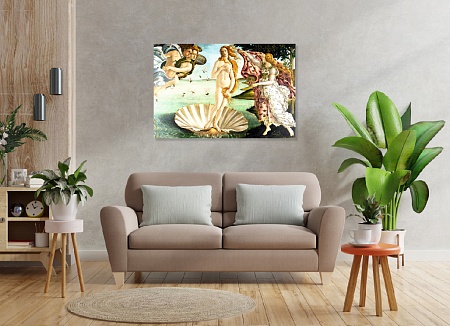Картина на стену "Рождение Венеры" на холсте интерьерная / пано 60 х 40 см