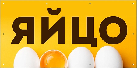 Баннер 1000х500 мм информационный постер ЯЙЦО желтый