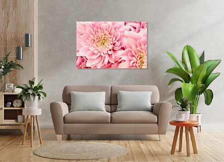 Картина на стену - Хризантемы / картина на холсте интерьерная / пано 60 х 40 см