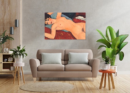 Картина на стену "Лежащая обнаженная" на холсте / пано интерьерное 60 х 40 см