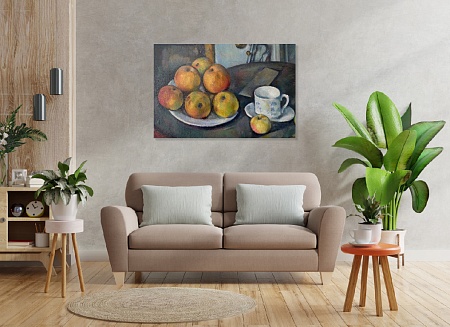 Картина на стену "Натюрморт с большими яблоками" / картина на холсте интерьерная / пано 60 х 40 см