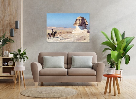 Картина на стену "Бонапарт перед сфинксом" на холсте интерьерная / пано 60 х 40 см