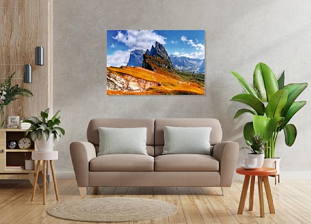 Картина на стену - "Альпы" / картина на холсте интерьерная / пано 60 х 40 см