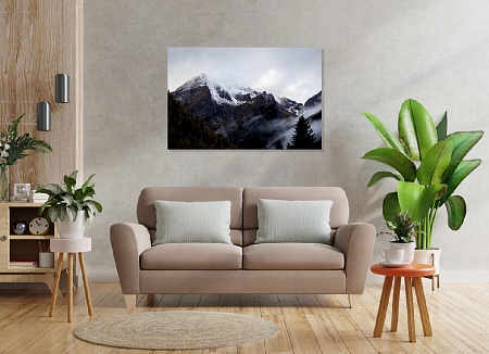 Картина на стену "Горы" на холсте интерьерная / пано 60 х 40 см
