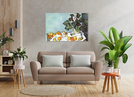 Картина на стену "Натюрморт с яблоками" / картина на холсте интерьерная / пано 60 х 40 см