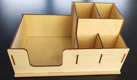 Подставка-органайзер для столовых приборов, салфетница из фанеры 25х12х15 см